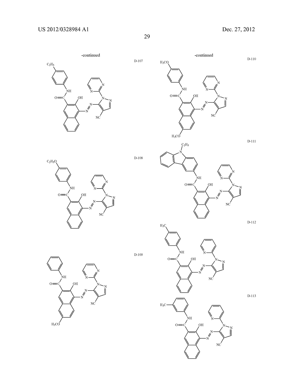 PROCESS FOR PRODUCING AZO COMPOUNDS, PIGMENT DISPERSION, COLORING     COMPOSITION, INK FOR INKJET RECORDING, COLORING COMPOSITION FOR COLOR     FILTER, AND COLOR FILTER - diagram, schematic, and image 33