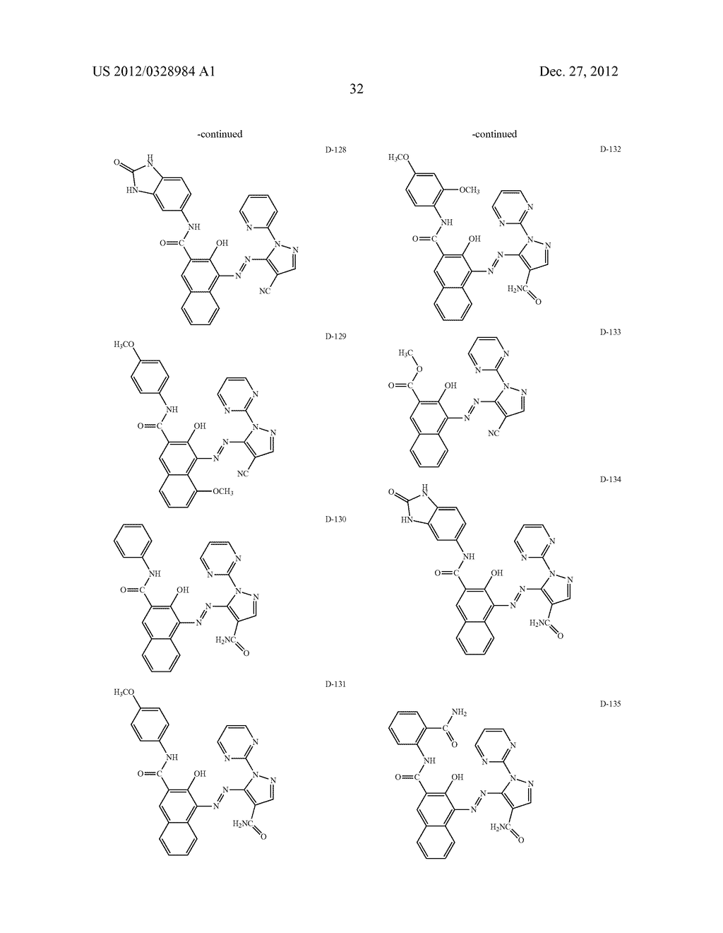 PROCESS FOR PRODUCING AZO COMPOUNDS, PIGMENT DISPERSION, COLORING     COMPOSITION, INK FOR INKJET RECORDING, COLORING COMPOSITION FOR COLOR     FILTER, AND COLOR FILTER - diagram, schematic, and image 36