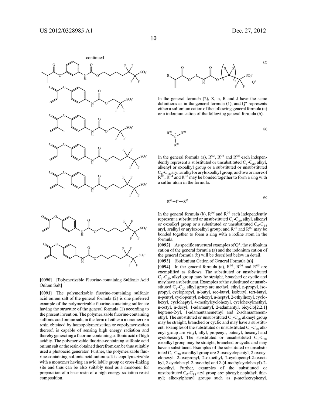 Fluorine-Containing Sulfonate Resin, Fluorine-Containing     N-Sulfonyloxyimide Resin, Resist Composition and Pattern Formation Method - diagram, schematic, and image 11