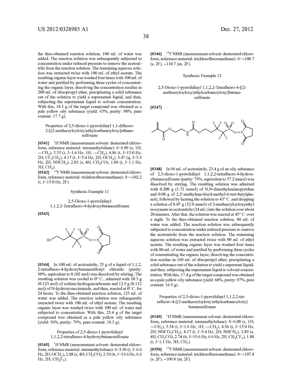 Fluorine-Containing Sulfonate Resin, Fluorine-Containing     N-Sulfonyloxyimide Resin, Resist Composition and Pattern Formation Method - diagram, schematic, and image 39