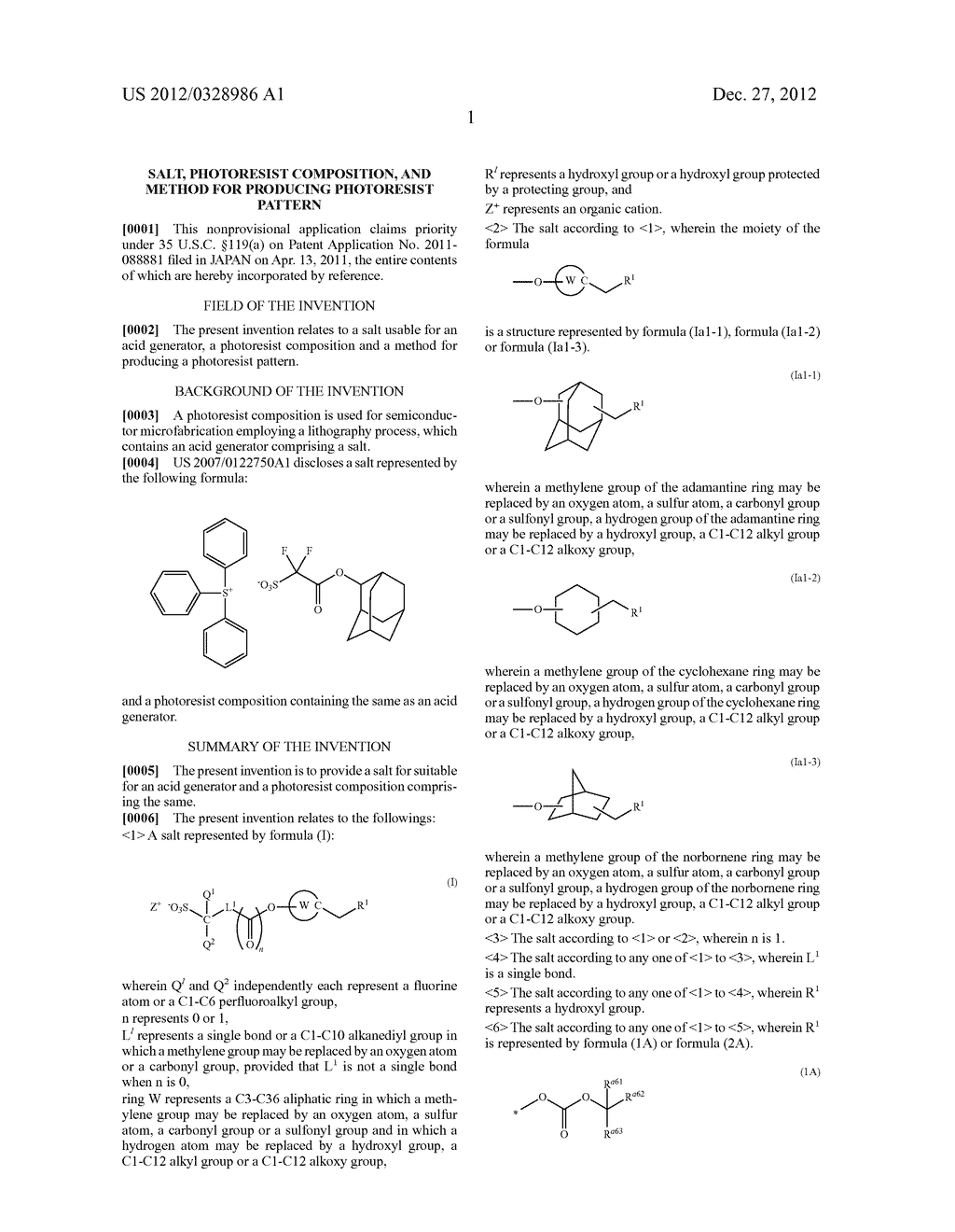 SALT, PHOTORESIST COMPOSITION, AND METHOD FOR PRODUCING PHOTORESIST     PATTERN - diagram, schematic, and image 02