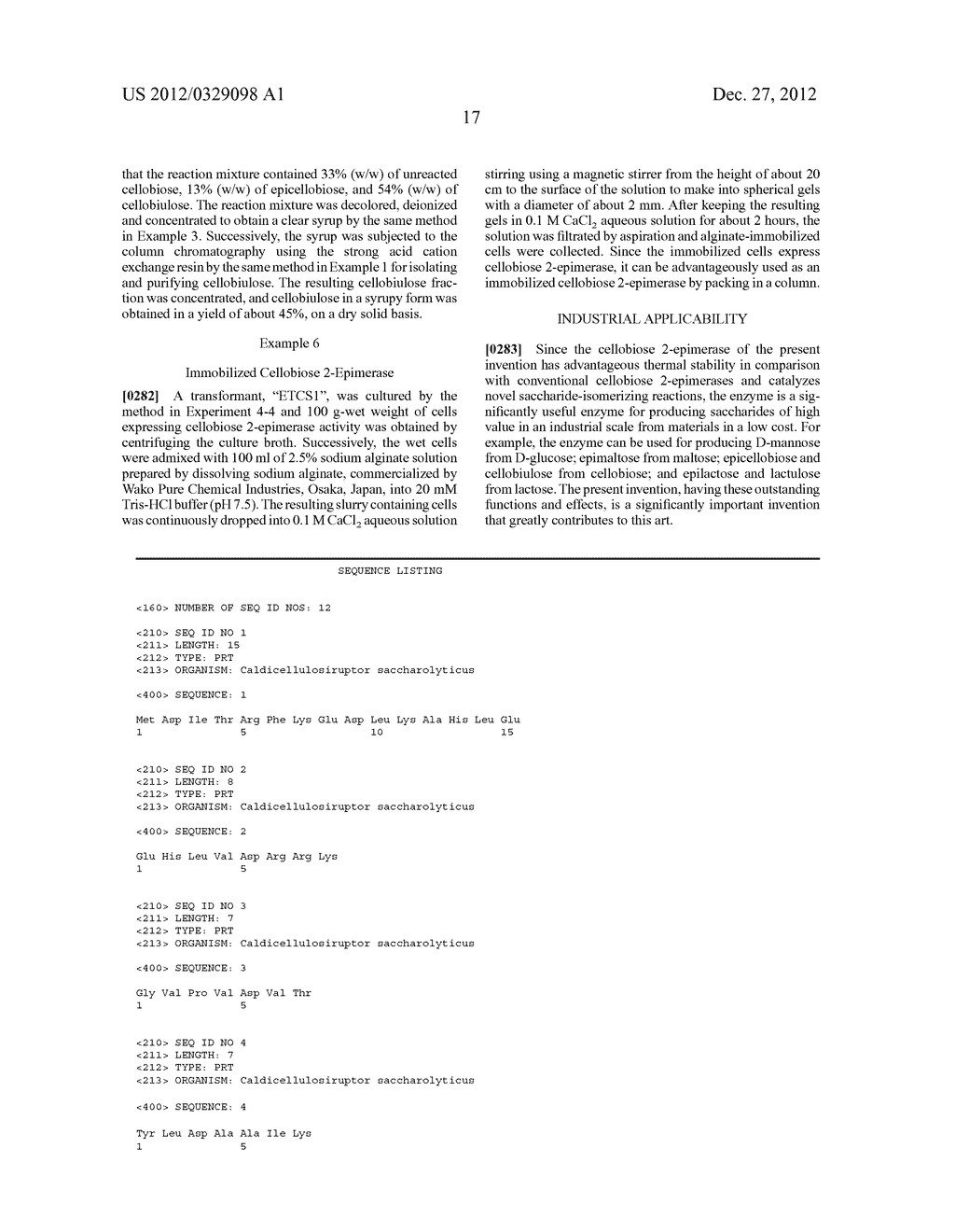 CELLOBIOSE 2-EPIMERASE, ITS PREPARATION AND USES - diagram, schematic, and image 30