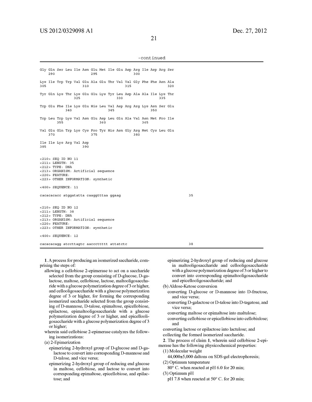 CELLOBIOSE 2-EPIMERASE, ITS PREPARATION AND USES - diagram, schematic, and image 34