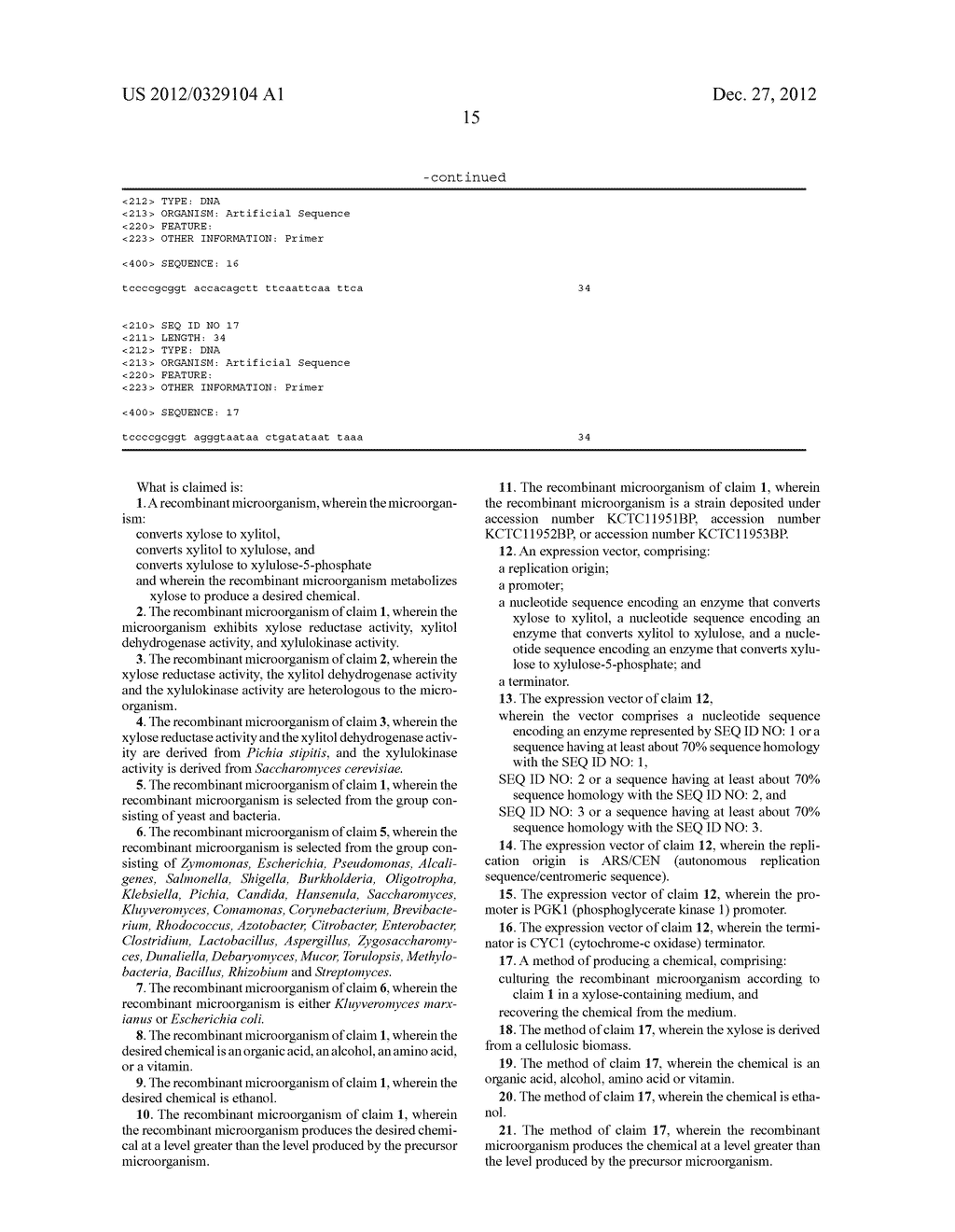 MODIFIED MICROORGANISM HAVING ENHANCED XYLOSE UTILIZATION - diagram, schematic, and image 18