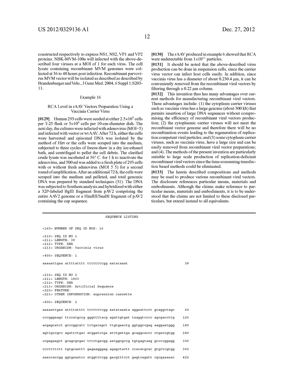 METHODS AND COMPOSITIONS FOR THE PRODUCTION OF RECOMBINANT VIRUS VECTORS - diagram, schematic, and image 24