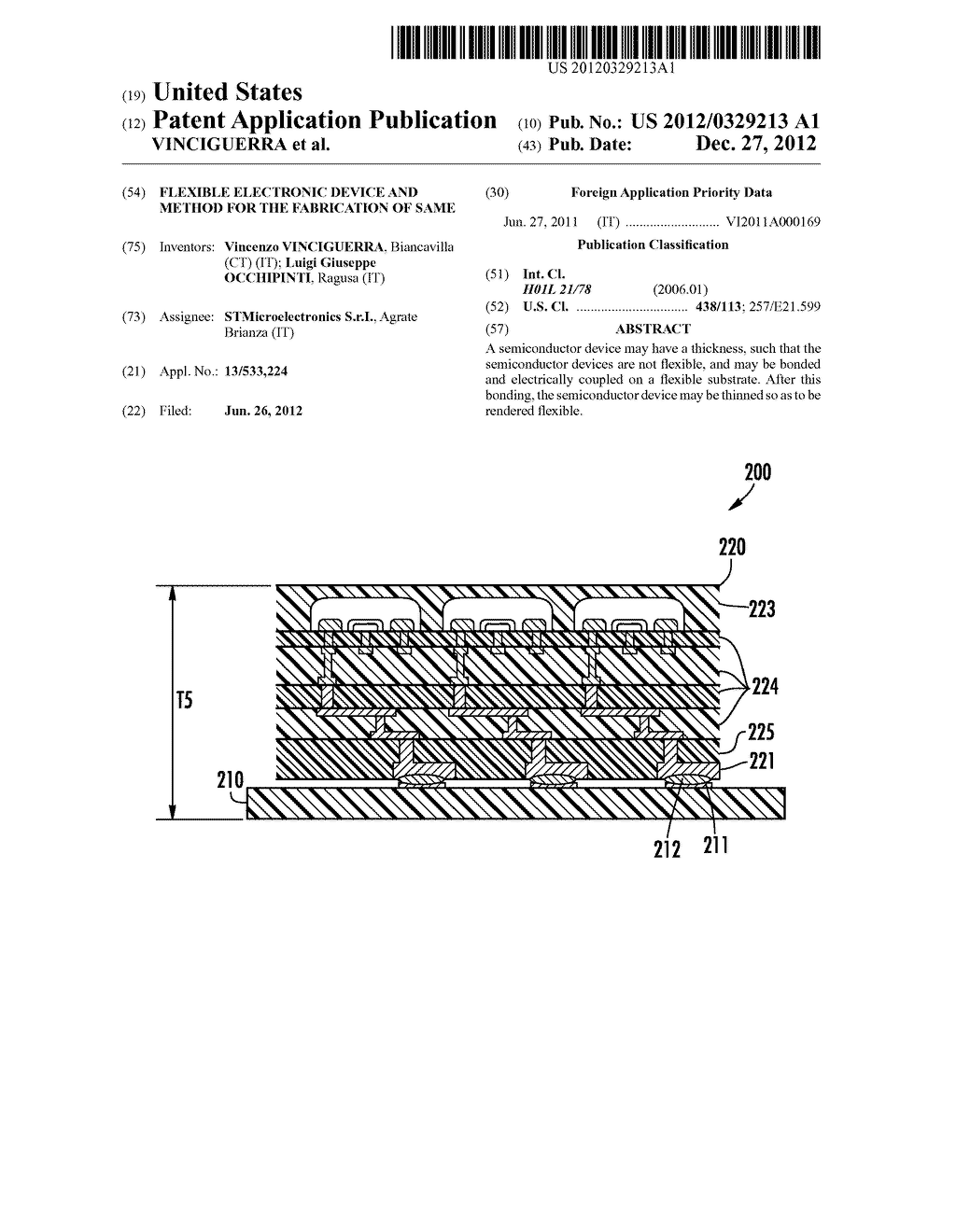 FLEXIBLE ELECTRONIC DEVICE AND METHOD FOR THE FABRICATION OF SAME - diagram, schematic, and image 01