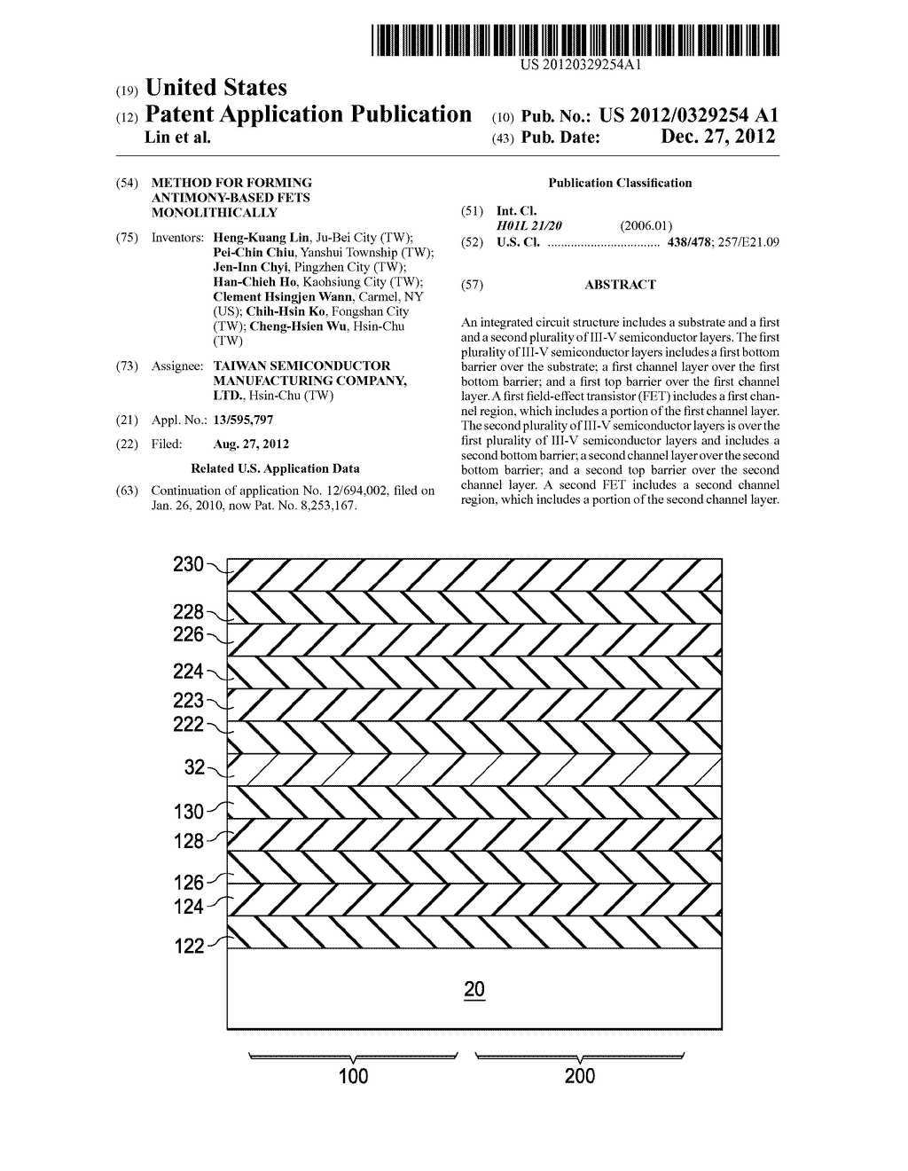 Method for Forming Antimony-Based FETs Monolithically - diagram, schematic, and image 01