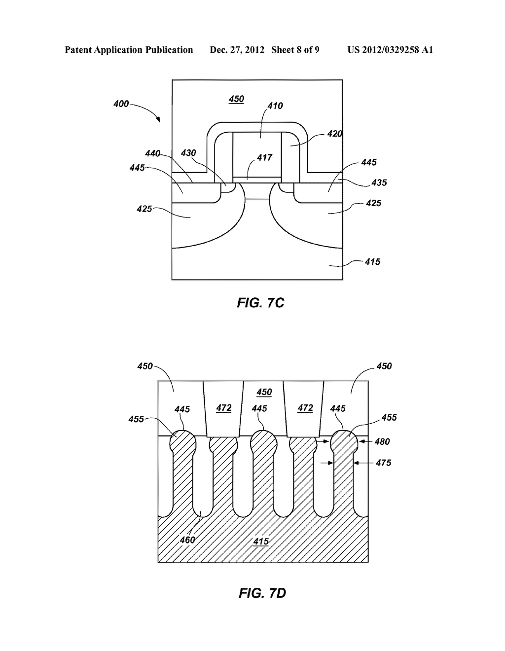 METHODS OF FORMING SEMICONDUCTOR DEVICES HAVING DIFFUSION REGIONS OF     REDUCED WIDTH - diagram, schematic, and image 09