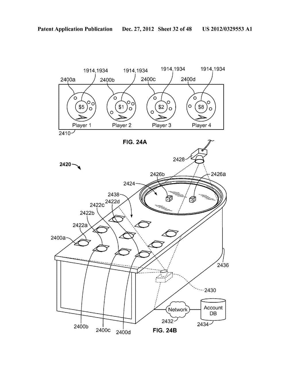 Methods of Receiving Electronic Wagers in a Wagering Game Via a Handheld     Electronic Wager Input Device - diagram, schematic, and image 33