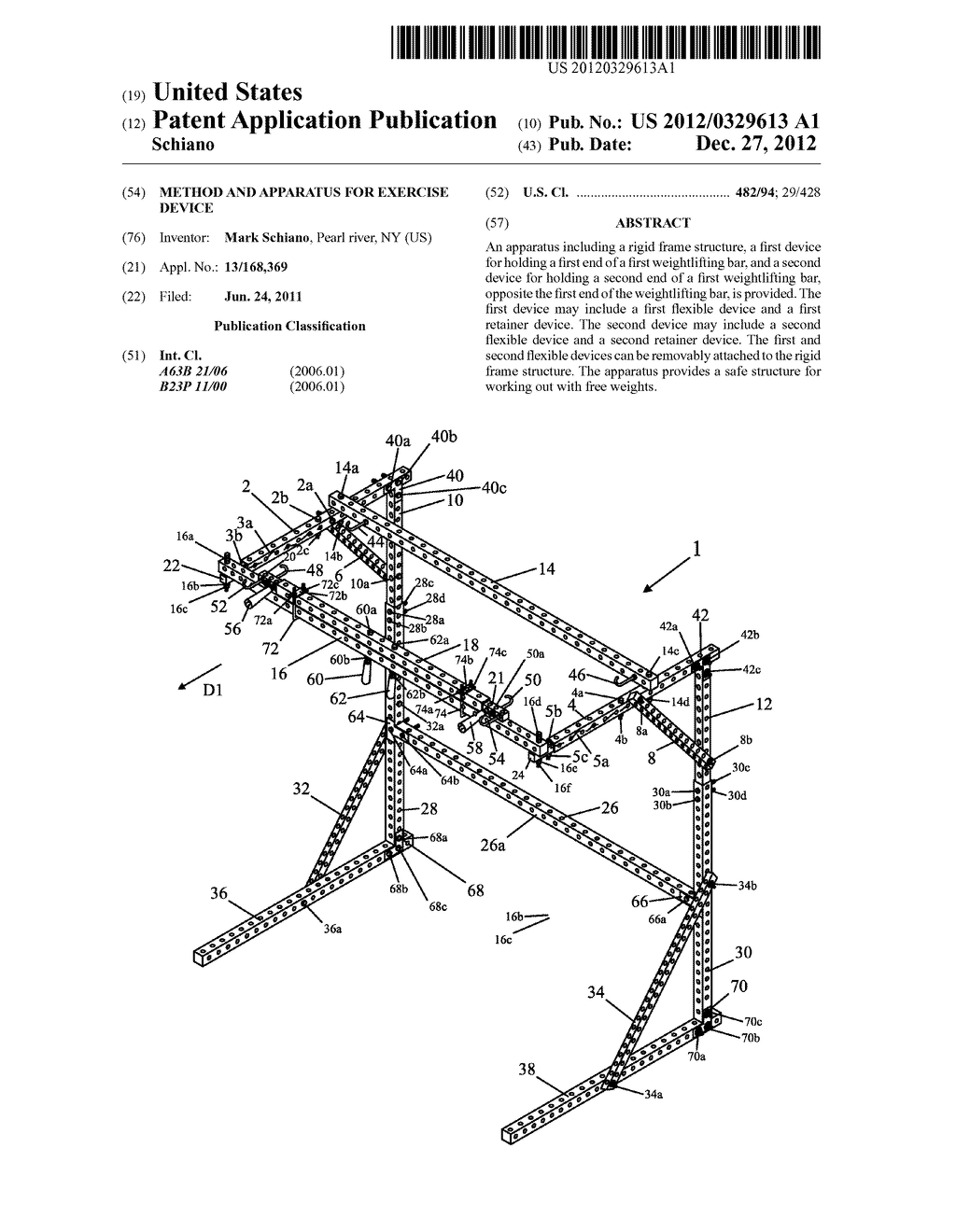 METHOD AND APPARATUS FOR EXERCISE DEVICE - diagram, schematic, and image 01