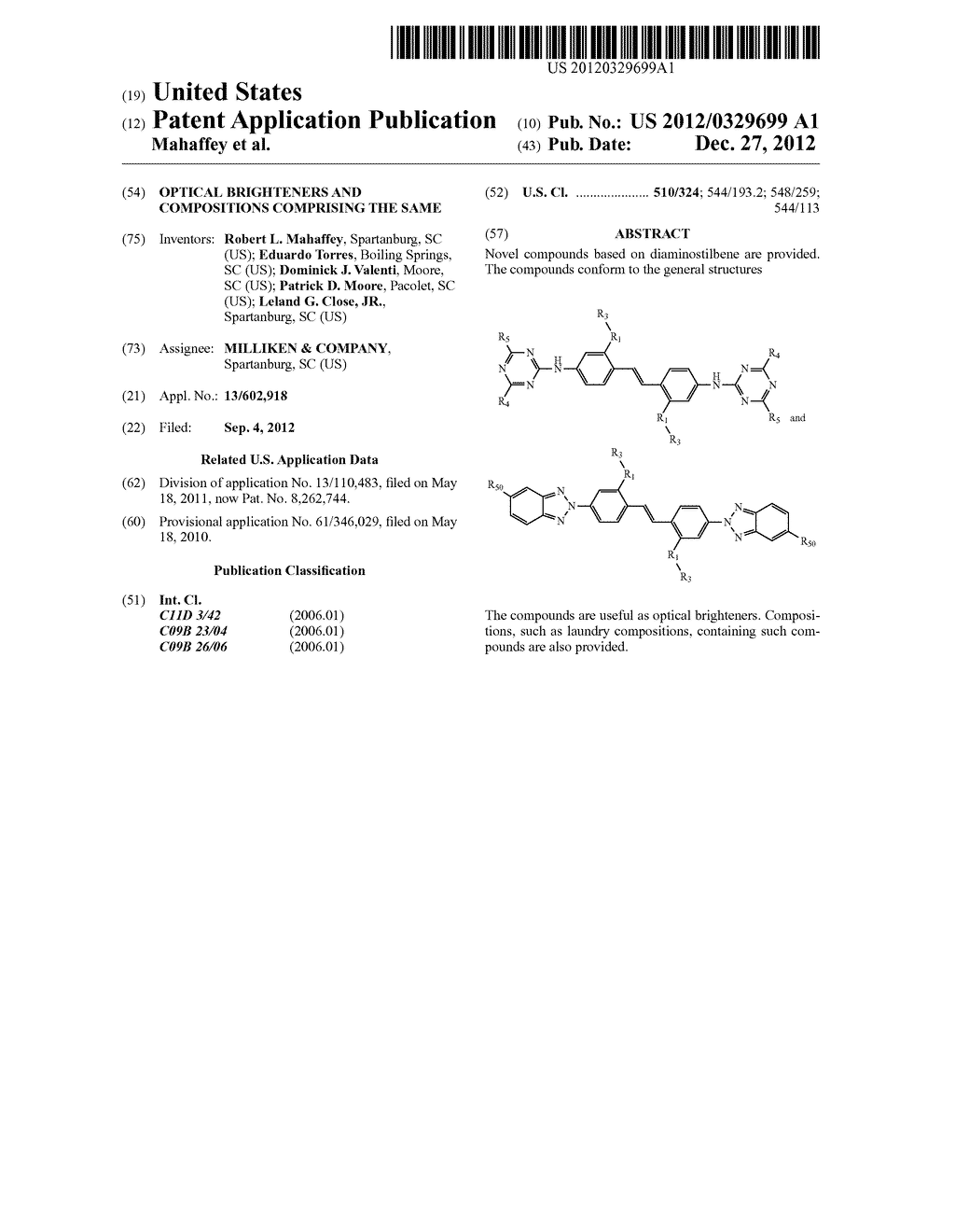 OPTICAL BRIGHTENERS AND COMPOSITIONS COMPRISING THE SAME - diagram, schematic, and image 01