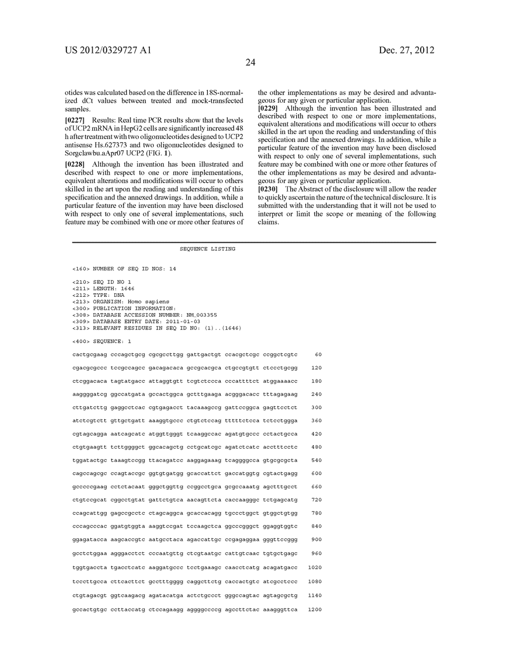 TREATMENT OF UNCOUPLING PROTEIN 2 (UCP2) RELATED DISEASES BY INHIBITION OF     NATURAL ANTISENSE TRANSCRIPT TO UCP2 - diagram, schematic, and image 26