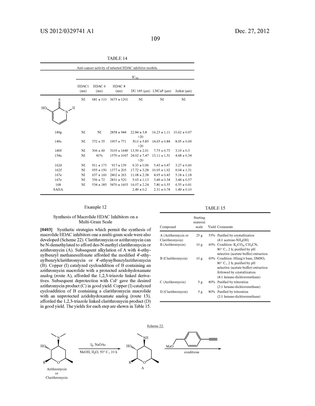 NON-PEPTIDE MACROCYCLIC HISTONE DEACETYLASE (HDAC) INHIBITORS AND METHODS     OF MAKING AND USING THEREOF - diagram, schematic, and image 110