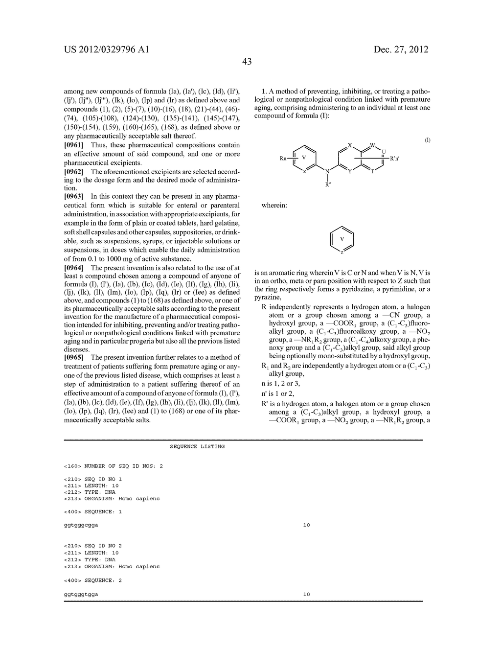 COMPOUNDS USEFUL FOR TREATING PREMATURE AGING AND IN PARTICULAR PROGERIA - diagram, schematic, and image 46