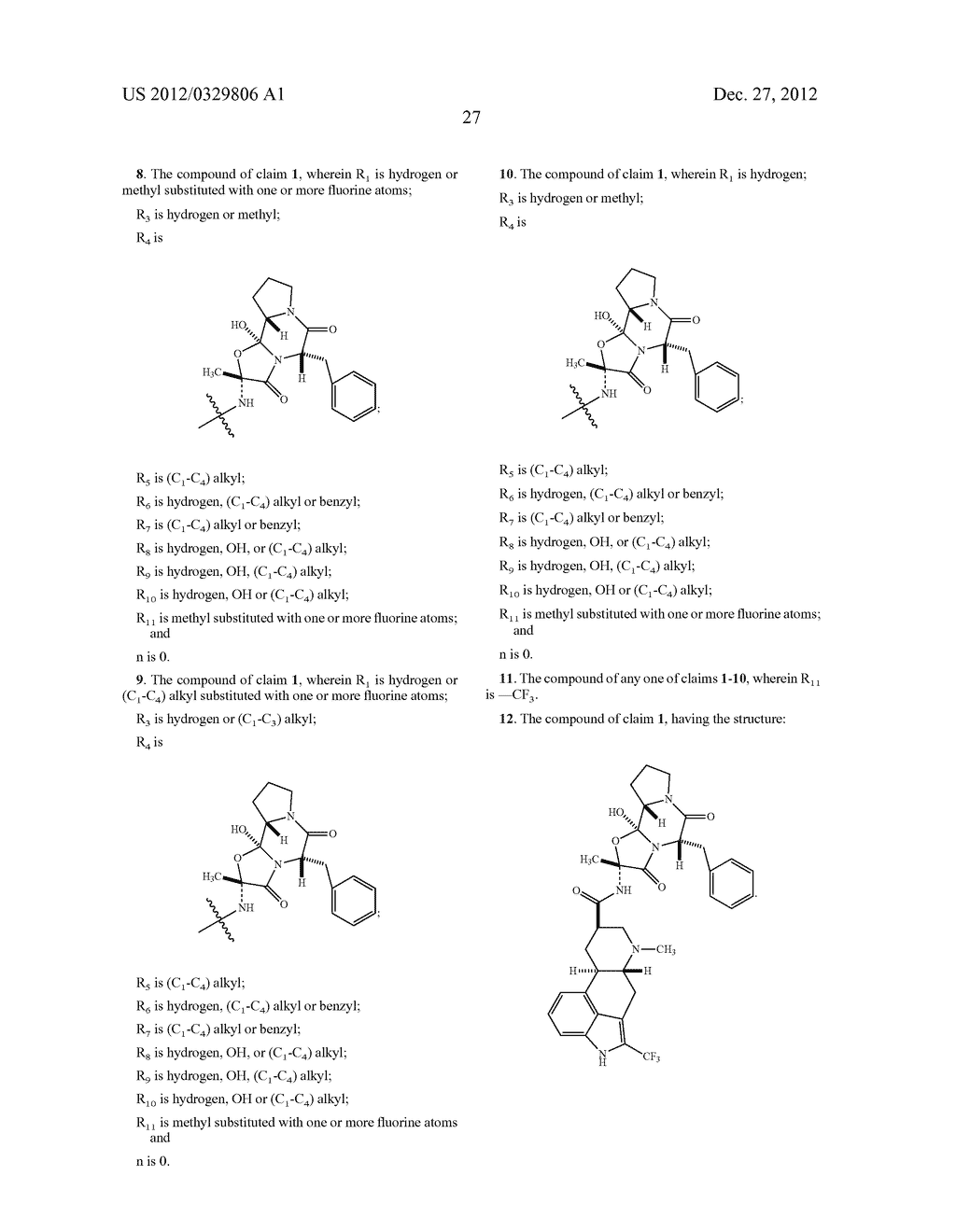 NOVEL FLUOROERGOLINE ANALOGS - diagram, schematic, and image 32