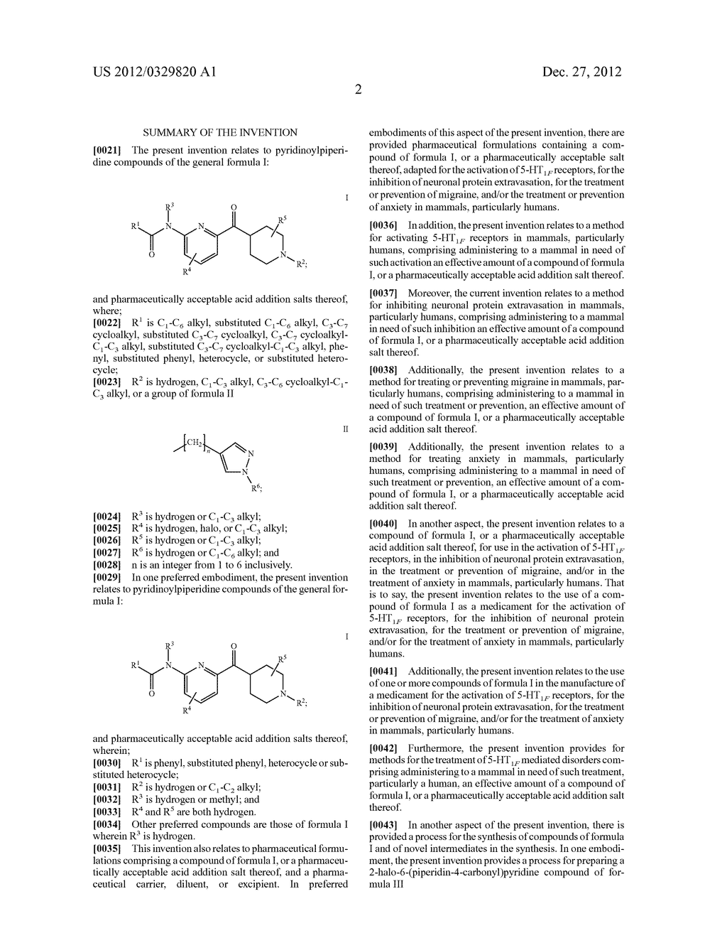 Pyridinoylpiperidines As 5-HT1F Agonists - diagram, schematic, and image 03