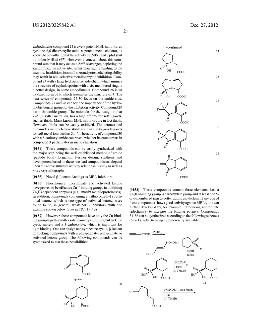 SMALL MOLECULE COMPOUNDS AS BROAD-SPECTRUM INHIBITORS OF     METALLO-BETA-LACTAMASES - diagram, schematic, and image 31