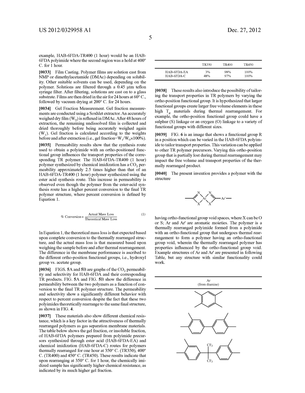 POLYMER SYNTHESIS AND THERMALLY REARRANGED POLYMRES AS GAS SEPARATION     MEMBRANES - diagram, schematic, and image 09