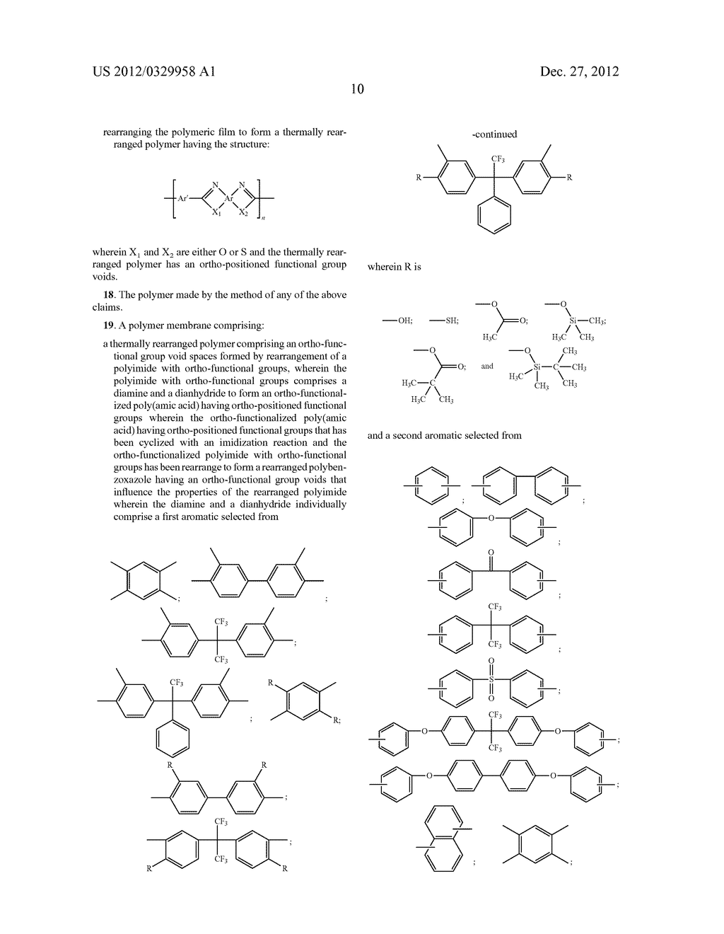 POLYMER SYNTHESIS AND THERMALLY REARRANGED POLYMRES AS GAS SEPARATION     MEMBRANES - diagram, schematic, and image 14