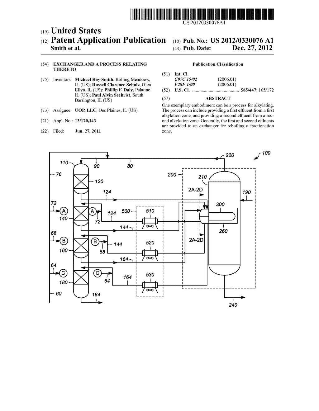 EXCHANGER AND A PROCESS RELATING THERETO - diagram, schematic, and image 01