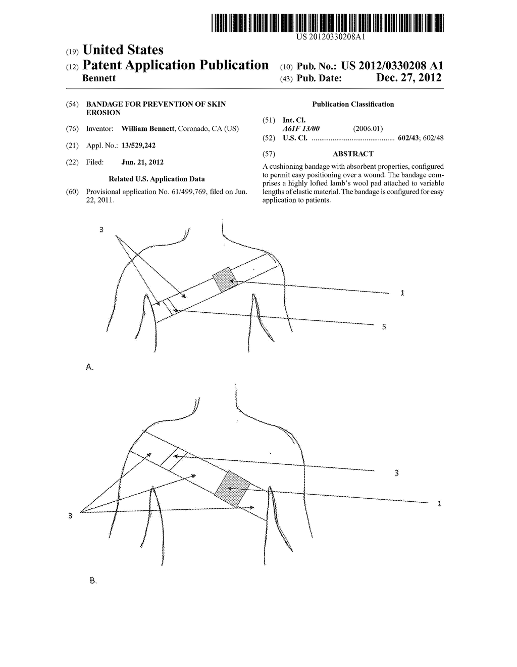 Bandage for prevention of skin erosion - diagram, schematic, and image 01