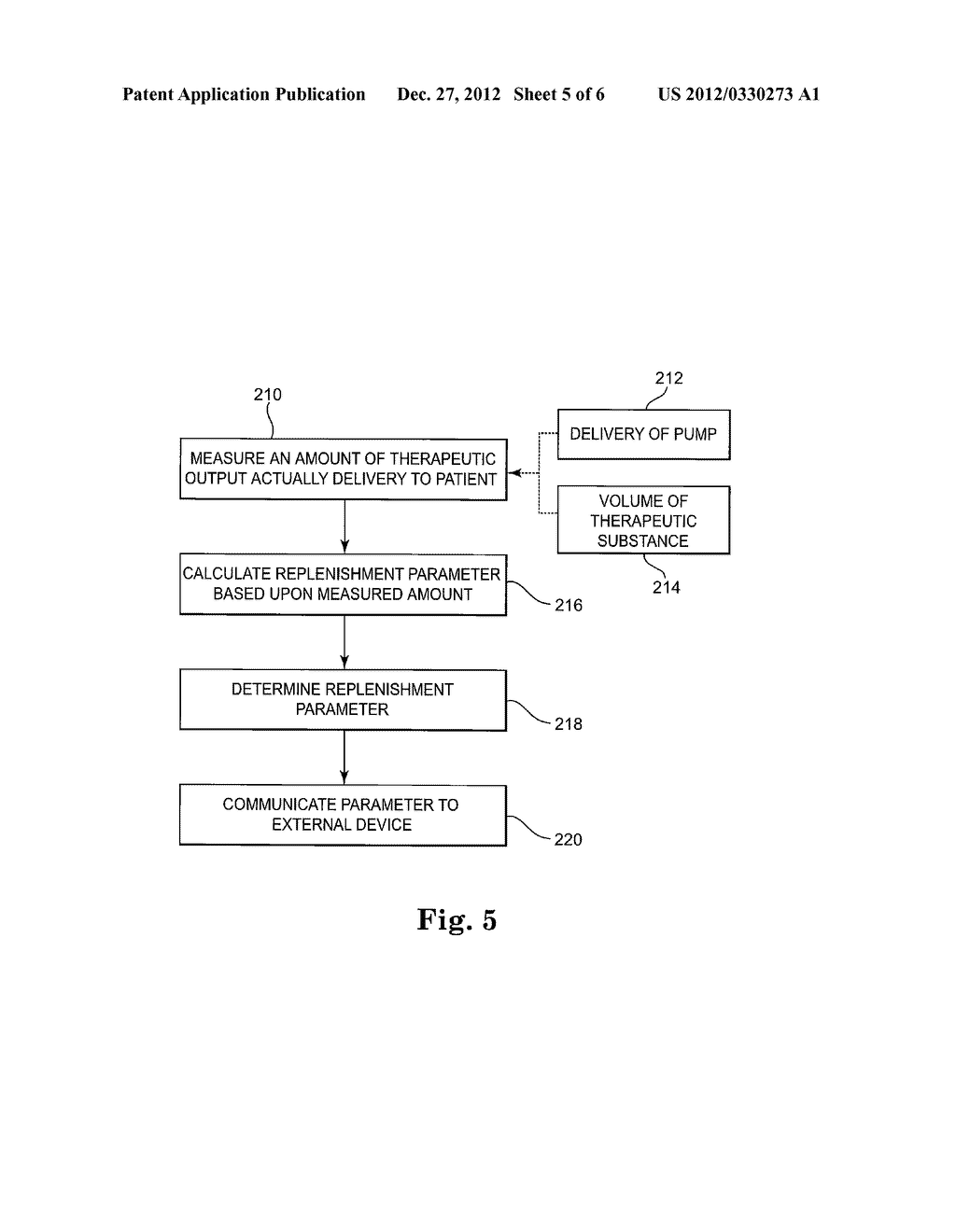 IMPLANTABLE MEDICAL DEVICE WITH TIME FOR THERAPEUTIC OUTPUT REPLENISHMENT     DETERMINATION AND METHOD THEREFORE - diagram, schematic, and image 06