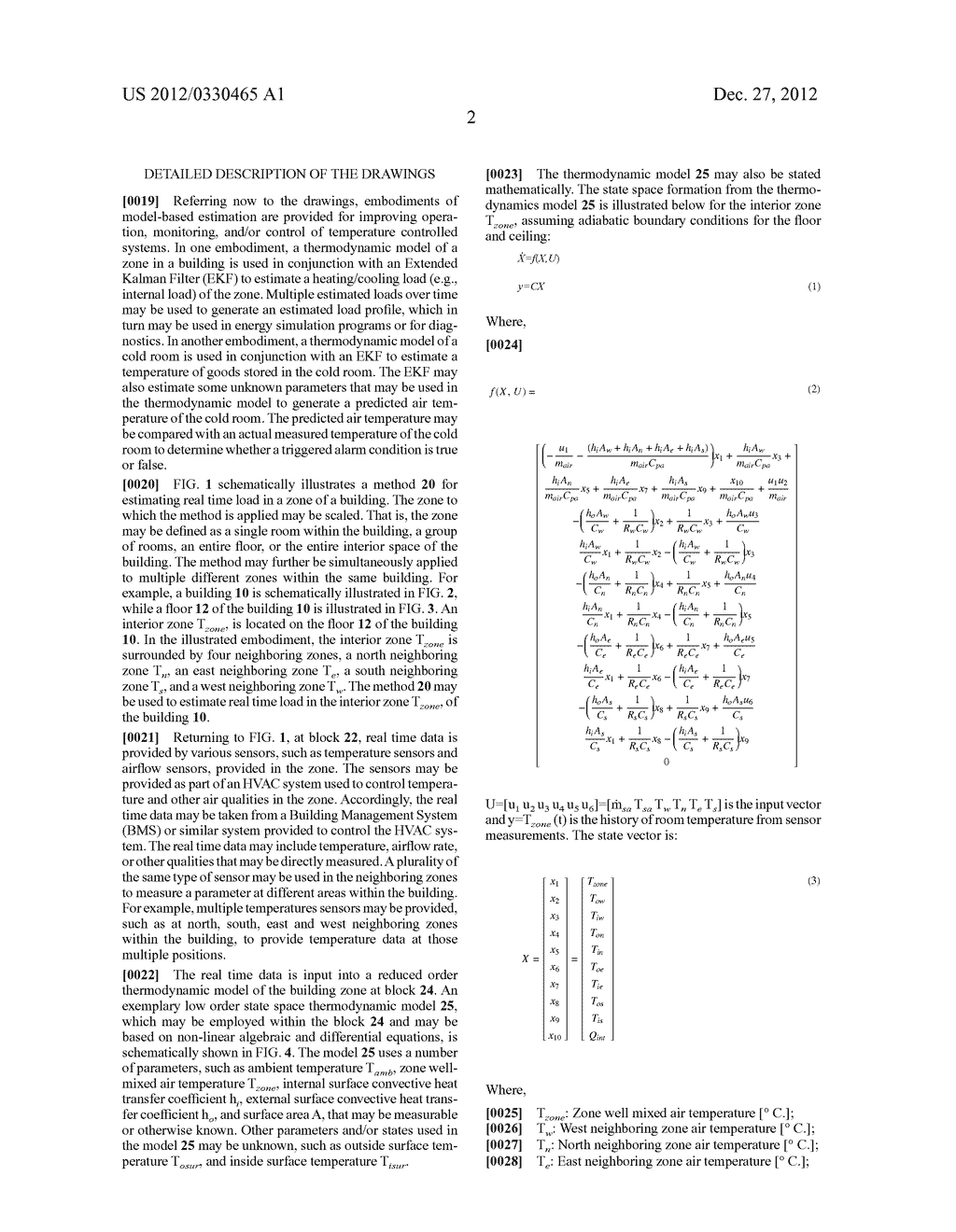 Model Based System and Method for Estimating Parameters and States in     Temperature Controlled Spaces - diagram, schematic, and image 06