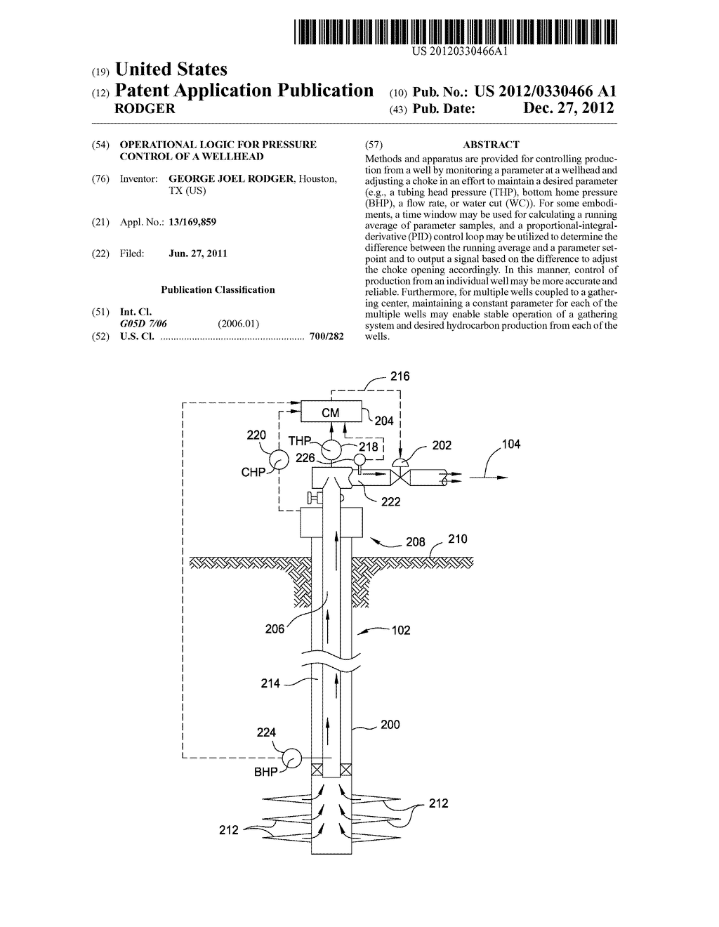 OPERATIONAL LOGIC FOR PRESSURE CONTROL OF A WELLHEAD - diagram, schematic, and image 01