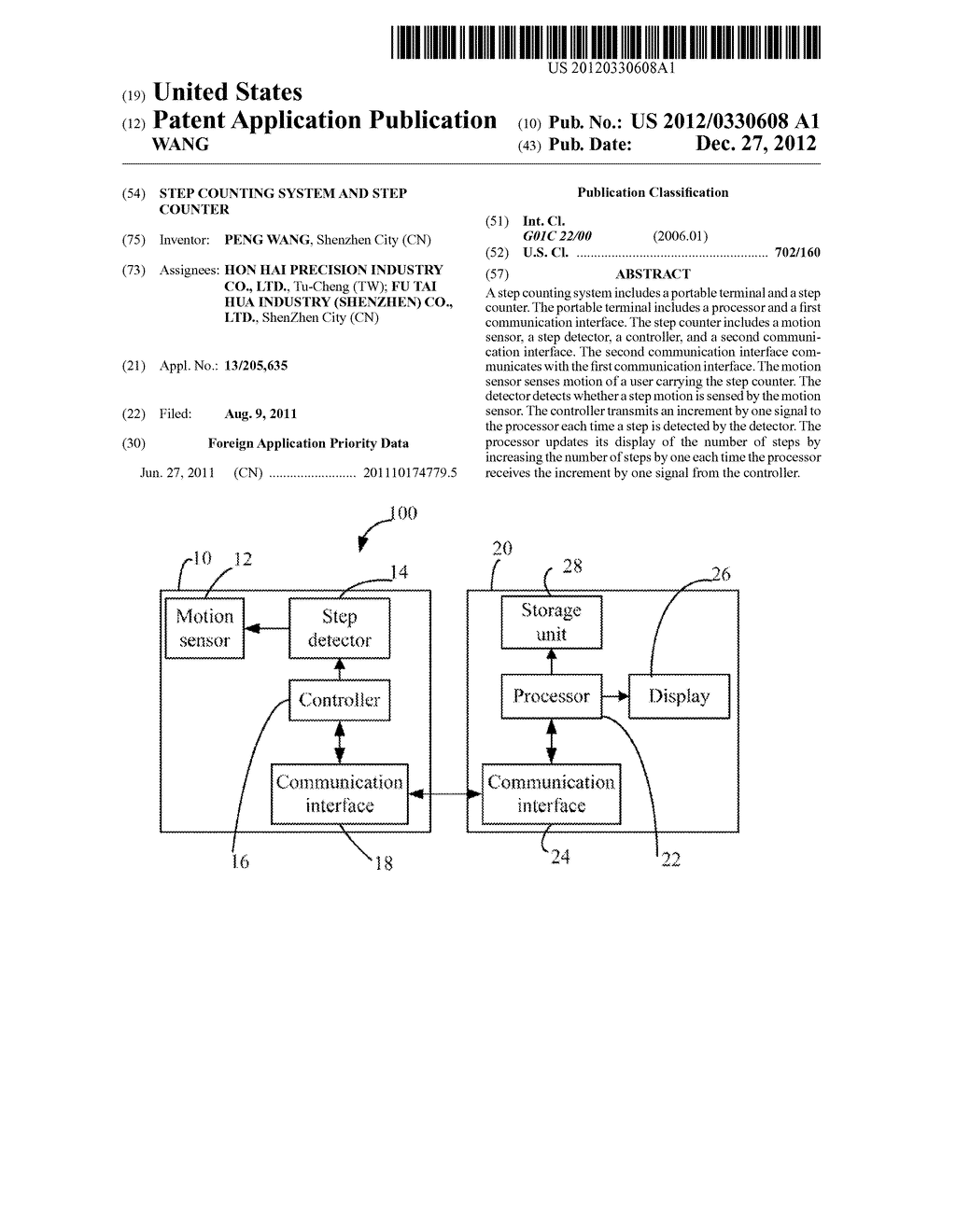 STEP COUNTING SYSTEM AND STEP COUNTER - diagram, schematic, and image 01