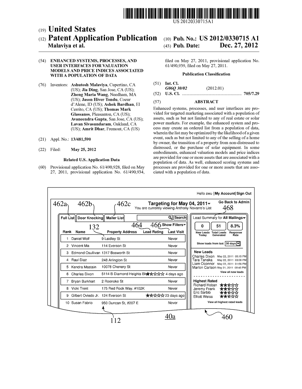 ENHANCED SYSTEMS, PROCESSES, AND USER INTERFACES FOR VALUATION MODELS AND     PRICE INDICES ASSOCIATED WITH A POPULATION OF DATA - diagram, schematic, and image 01