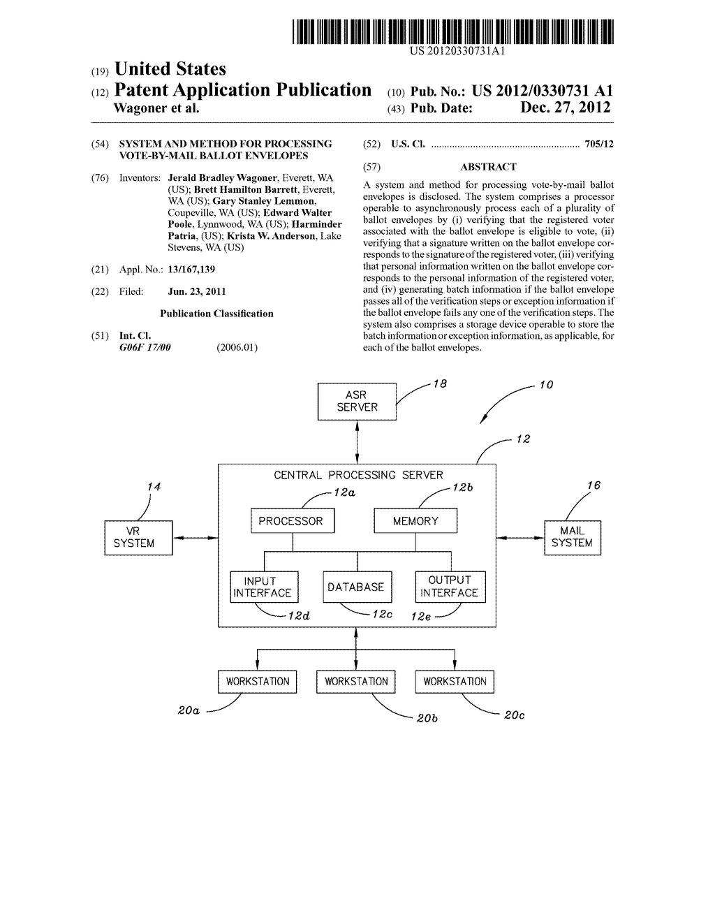 System and Method for Processing Vote-By-Mail Ballot Envelopes - diagram, schematic, and image 01