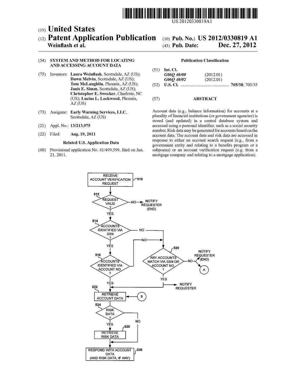 SYSTEM AND METHOD FOR LOCATING AND ACCESSING ACCOUNT DATA - diagram, schematic, and image 01