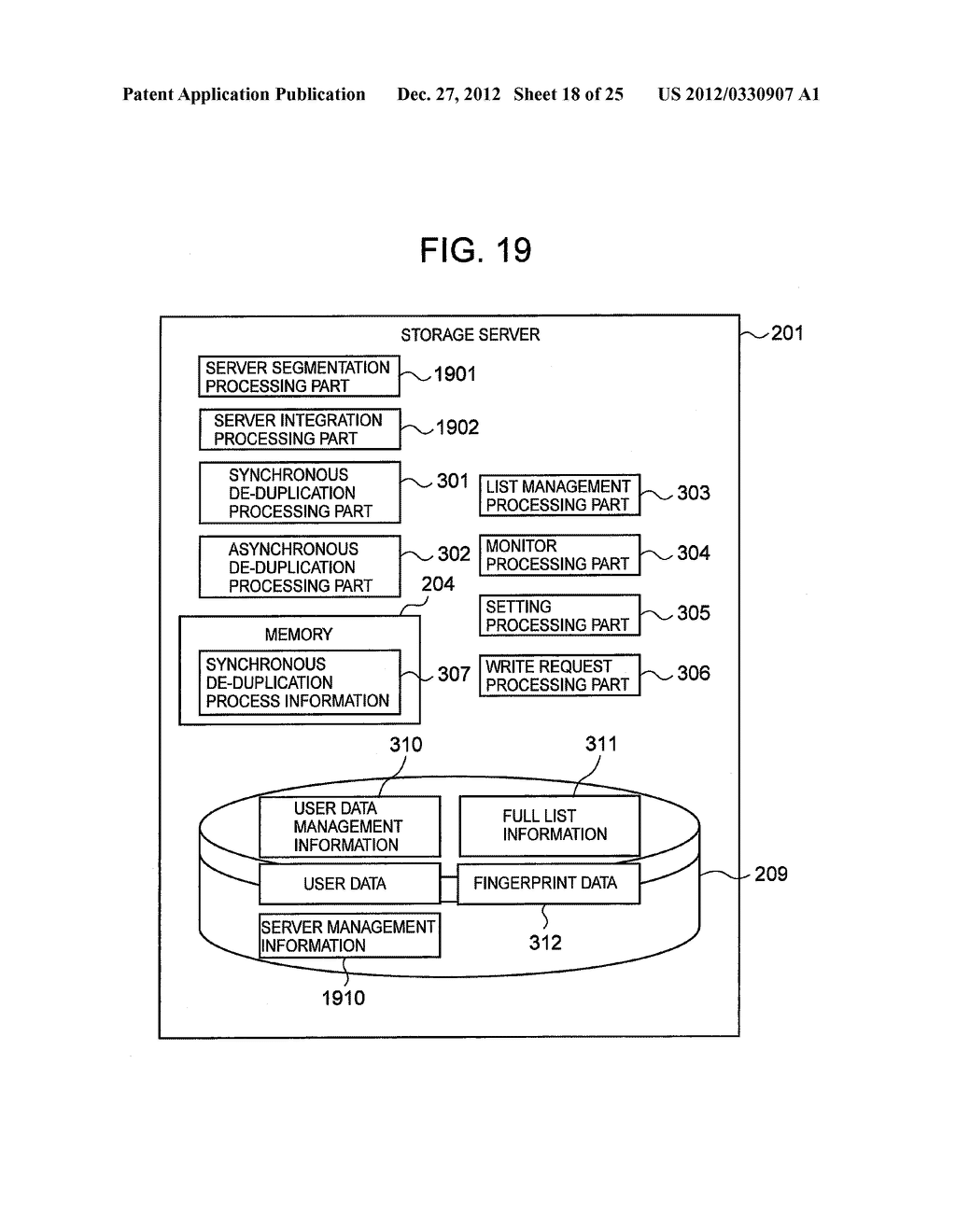 STORAGE SYSTEM FOR ELIMINATING DUPLICATED DATA - diagram, schematic, and image 19