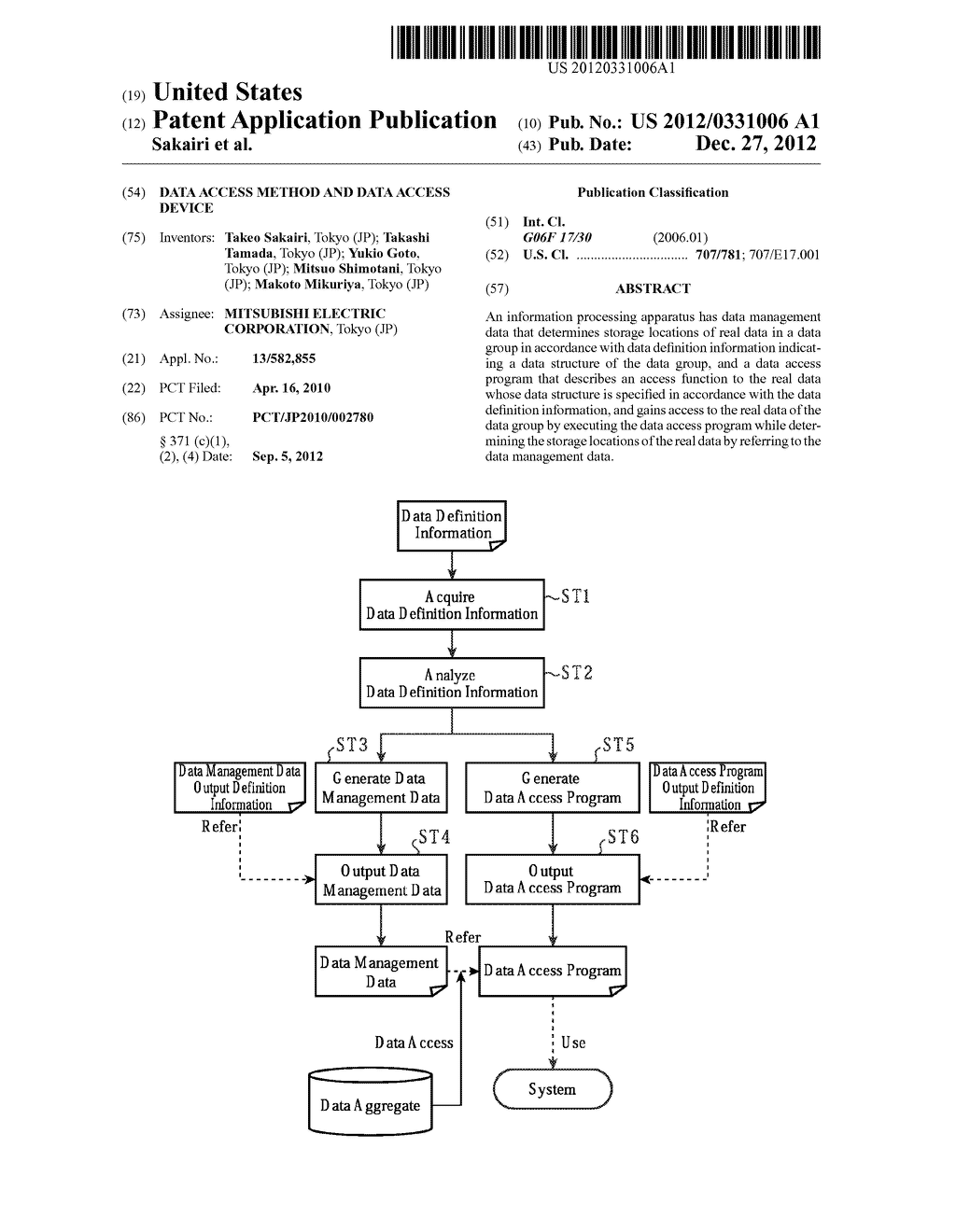 DATA ACCESS METHOD AND DATA ACCESS DEVICE - diagram, schematic, and image 01