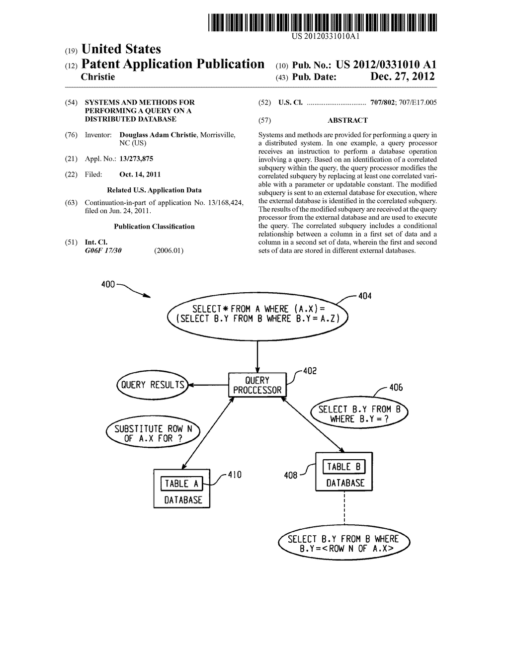Systems And Methods For Performing A Query On A Distributed Database - diagram, schematic, and image 01
