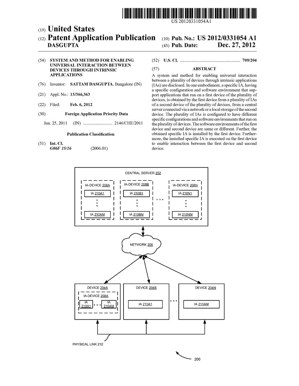 SYSTEM AND METHOD FOR ENABLING UNIVERSAL INTERACTION BETWEEN DEVICES     THROUGH INTRINSIC APPLICATIONS - diagram, schematic, and image 01