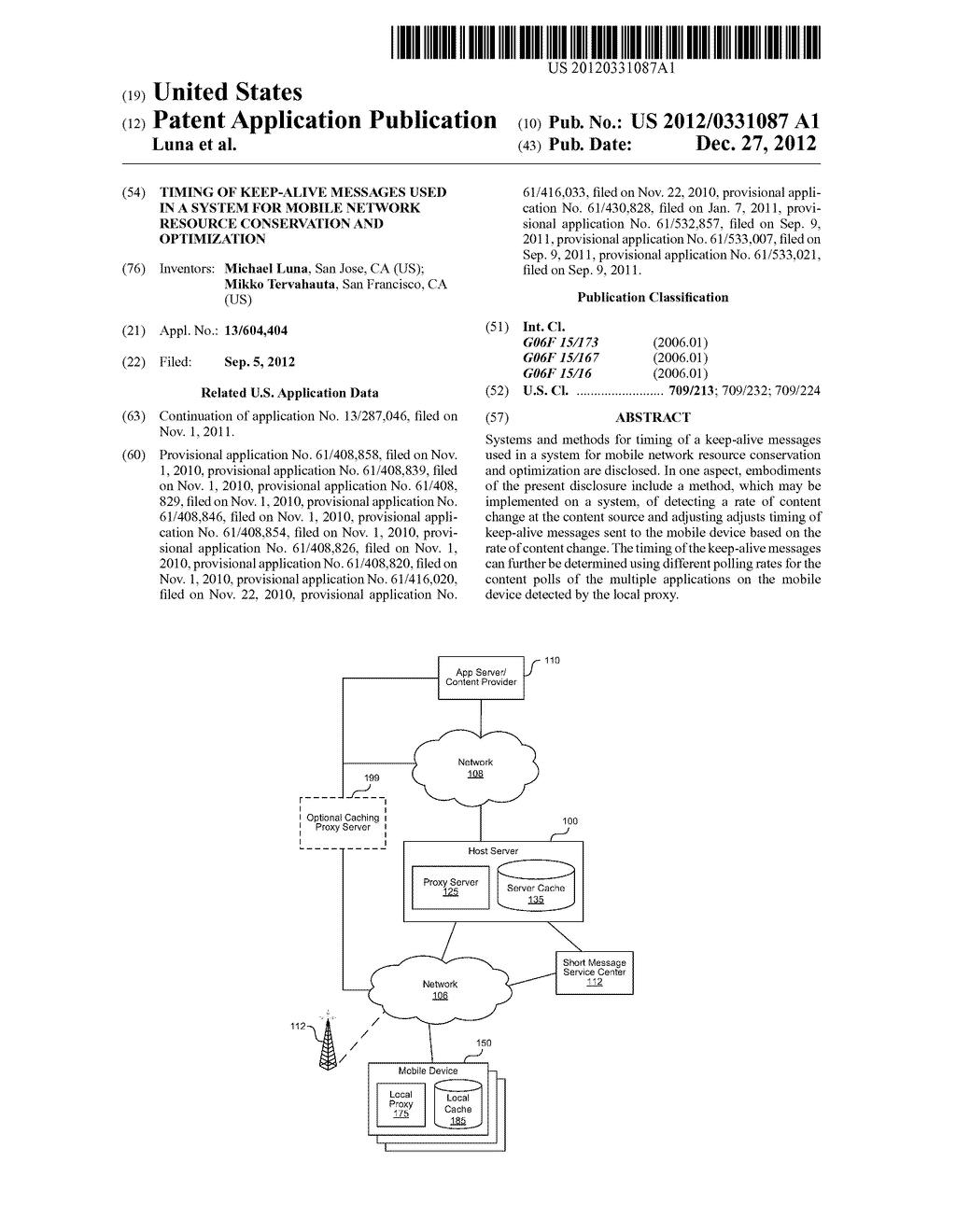 TIMING OF KEEP-ALIVE MESSAGES USED IN A SYSTEM FOR MOBILE NETWORK RESOURCE     CONSERVATION AND OPTIMIZATION - diagram, schematic, and image 01