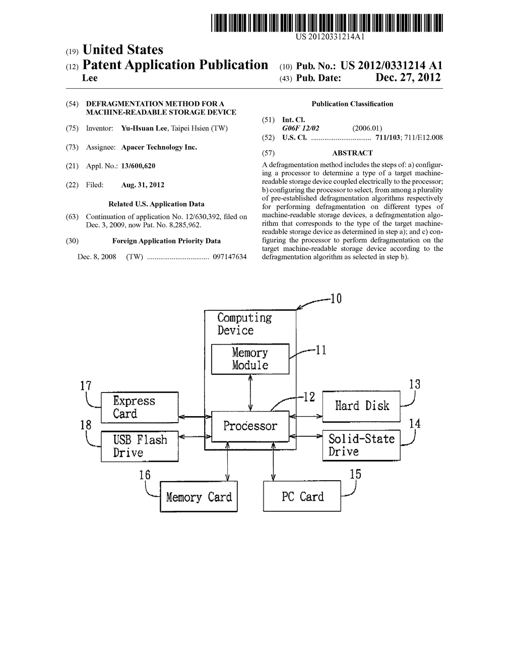 Defragmentation Method For A Machine-Readable Storage Device - diagram, schematic, and image 01