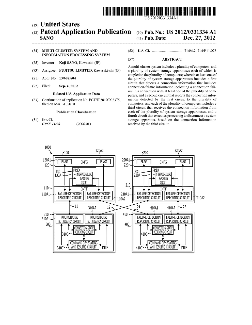 MULTI-CLUSTER SYSTEM AND INFORMATION PROCESSING SYSTEM - diagram, schematic, and image 01