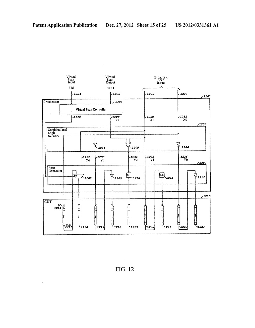 METHOD AND APPARATUS FOR BROADCASTING SCAN PATTERNS IN A SCAN-BASED     INTEGRATED CIRCUIT - diagram, schematic, and image 16