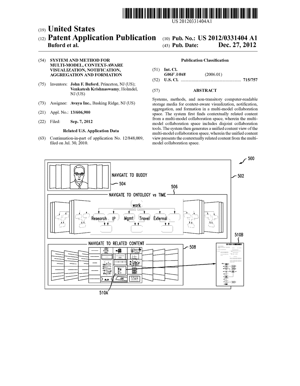 SYSTEM AND METHOD FOR MULTI-MODEL, CONTEXT-AWARE VISUALIZATION,     NOTIFICATION, AGGREGATION AND FORMATION - diagram, schematic, and image 01