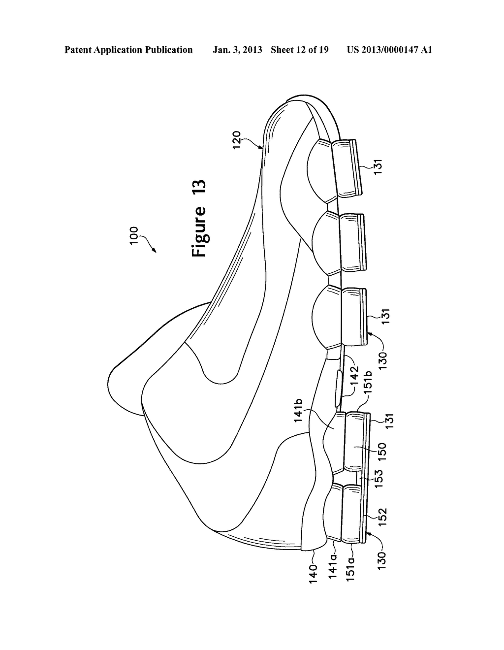 Article of Footwear with a Sole Structure Having Fluid-Filled Support     Elements - diagram, schematic, and image 13