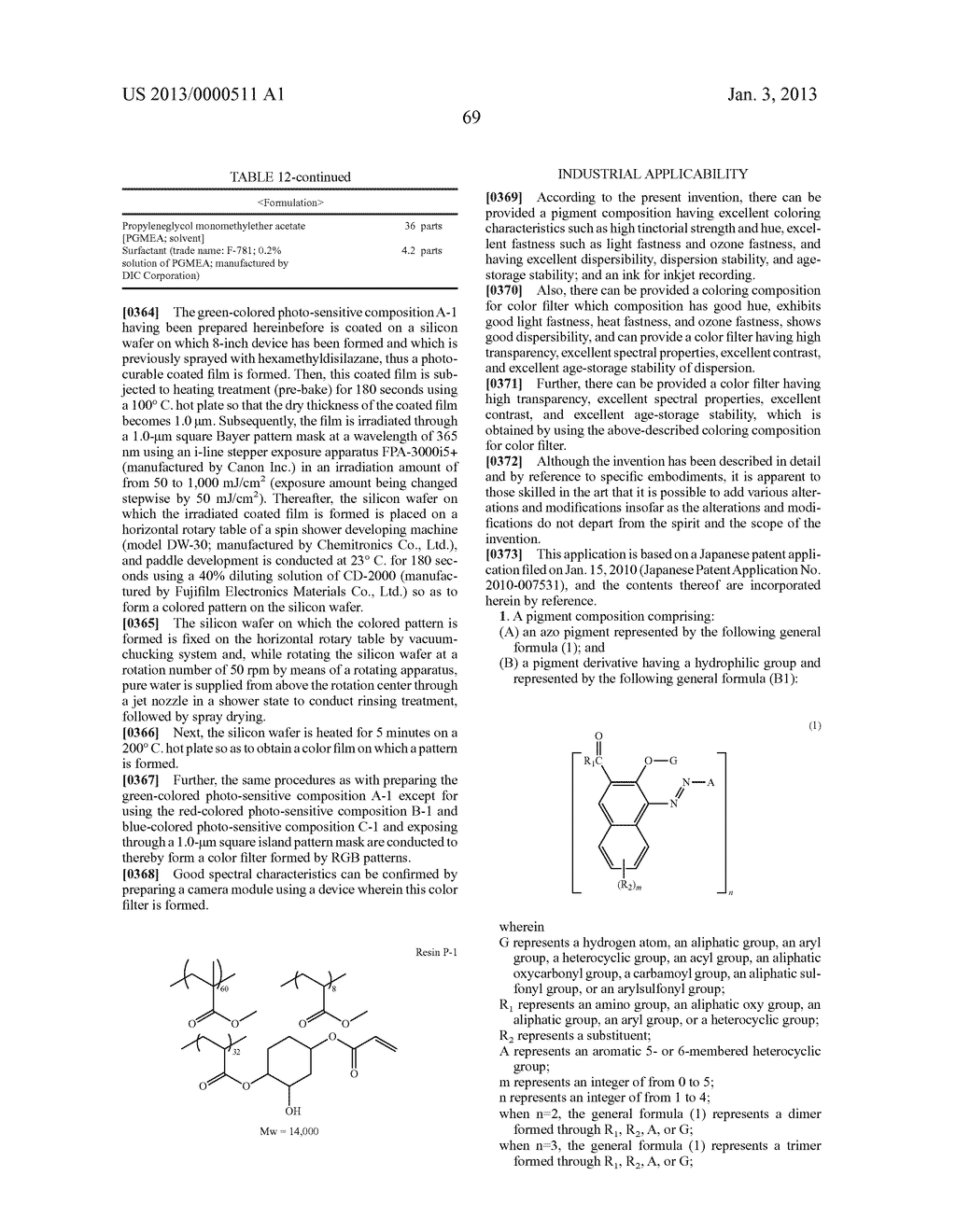 PIGMENT COMPOSITION, INK FOR INKJET RECORDING, COLORING COMPOSITION FOR     COLOR FILTER, AND COLOR FILTER - diagram, schematic, and image 74