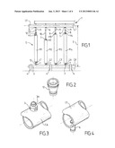 FILTERING DEVICE COMPRISING MEMBRANE FILTERING MODULES AND ASSEMBLY OF     MODULES FOR SUCH A DEVICE diagram and image