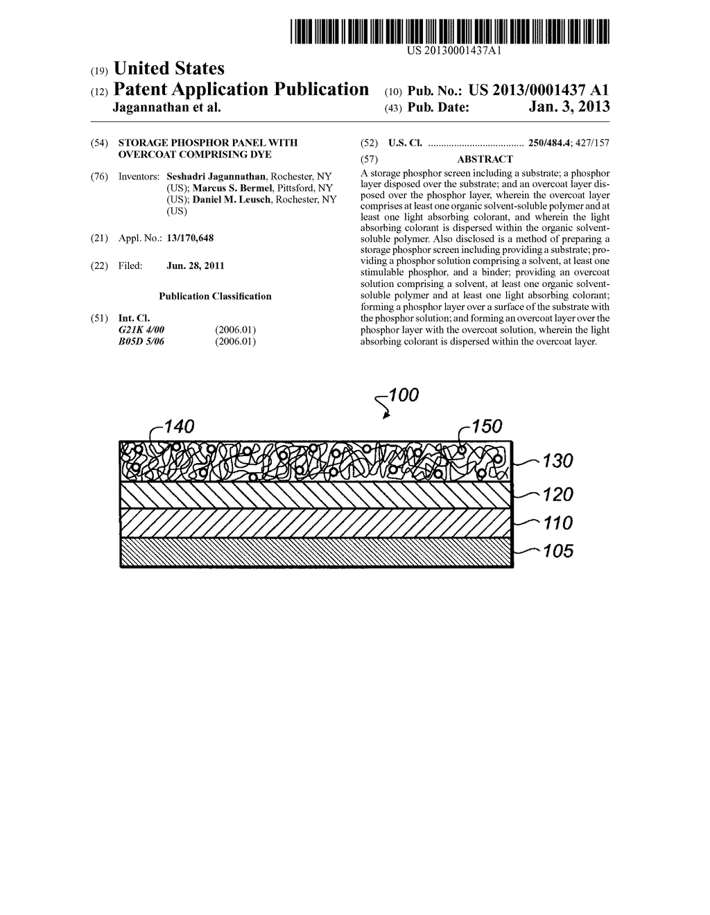 STORAGE PHOSPHOR PANEL WITH OVERCOAT COMPRISING DYE - diagram, schematic, and image 01