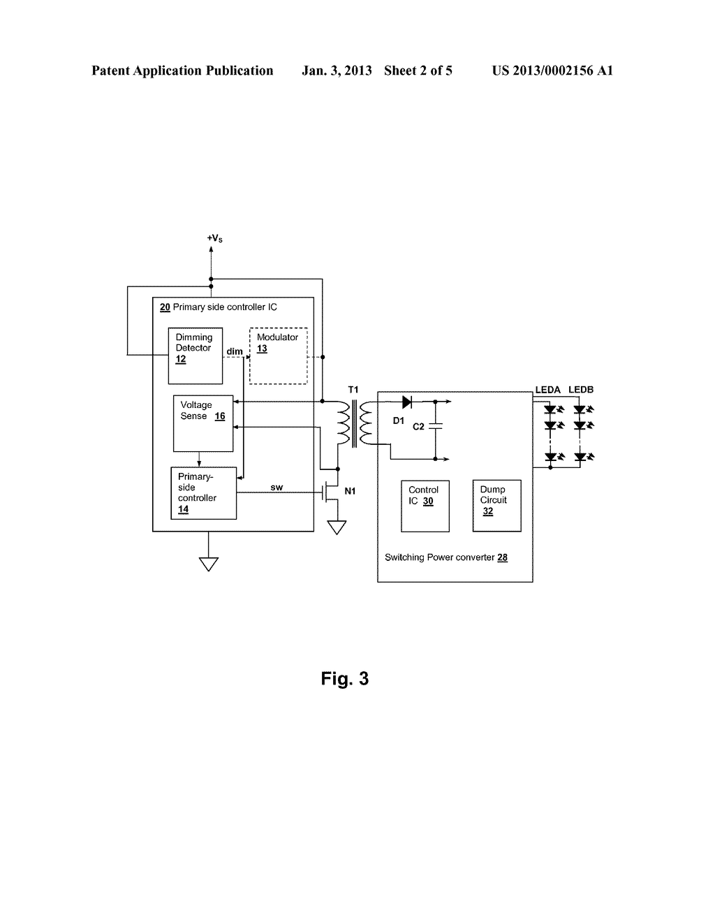 TRANSFORMER-ISOLATED LED LIGHTING CIRCUIT WITH SECONDARY-SIDE DIMMING     CONTROL - diagram, schematic, and image 03