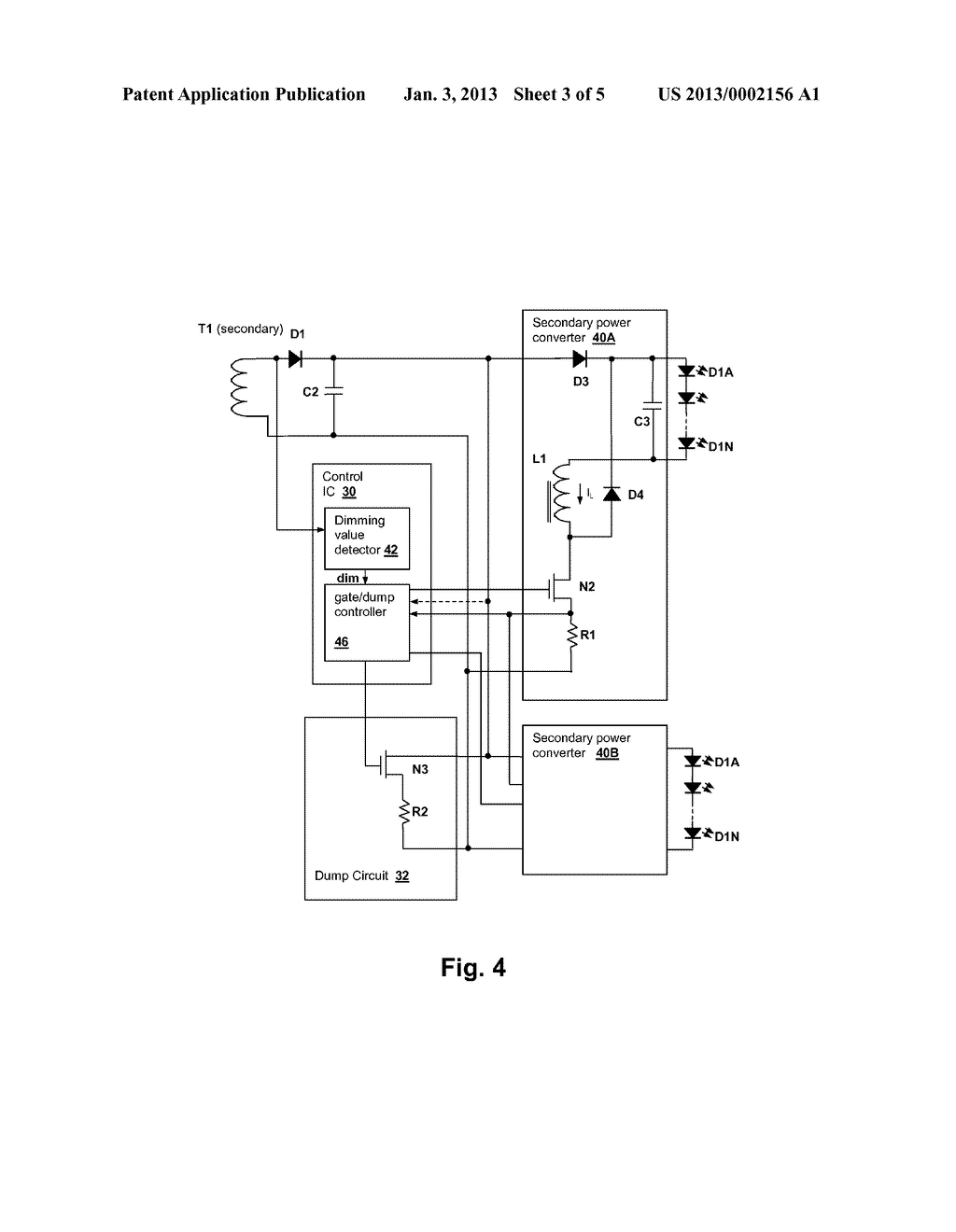 TRANSFORMER-ISOLATED LED LIGHTING CIRCUIT WITH SECONDARY-SIDE DIMMING     CONTROL - diagram, schematic, and image 04