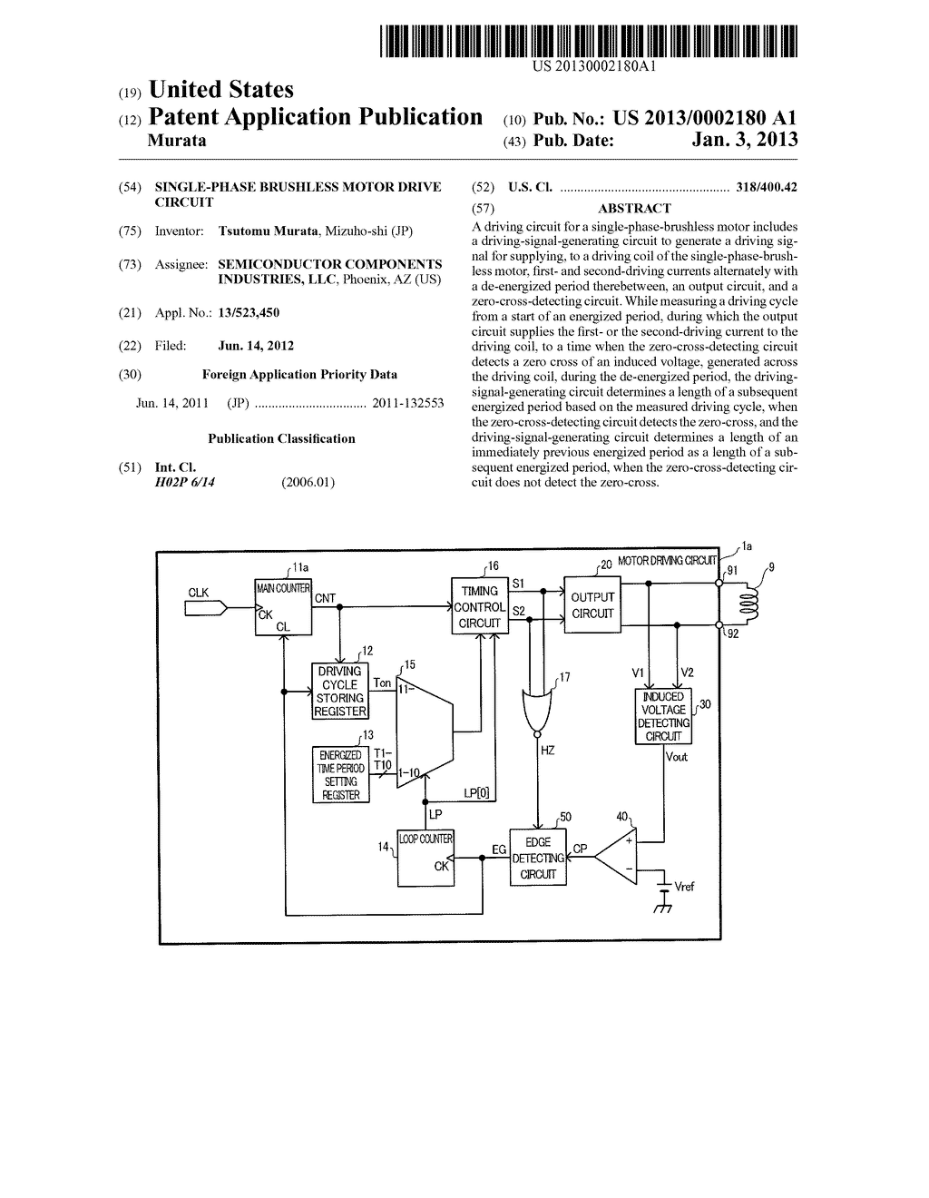 SINGLE-PHASE BRUSHLESS MOTOR DRIVE CIRCUIT - diagram, schematic, and image 01