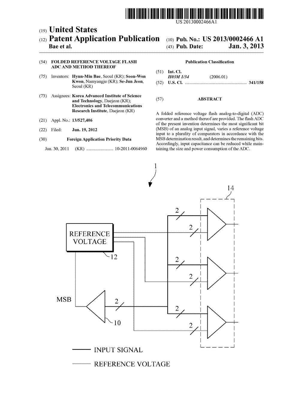FOLDED REFERENCE VOLTAGE FLASH ADC AND METHOD THEREOF - diagram, schematic, and image 01
