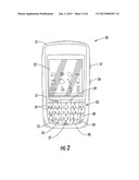 MOBILE WIRELESS COMMUNICATIONS DEVICE WITH REDUCED INTERFERING RF ENERGY     INTO RF METAL SHIELD SECURED ON CIRCUIT BOARD diagram and image